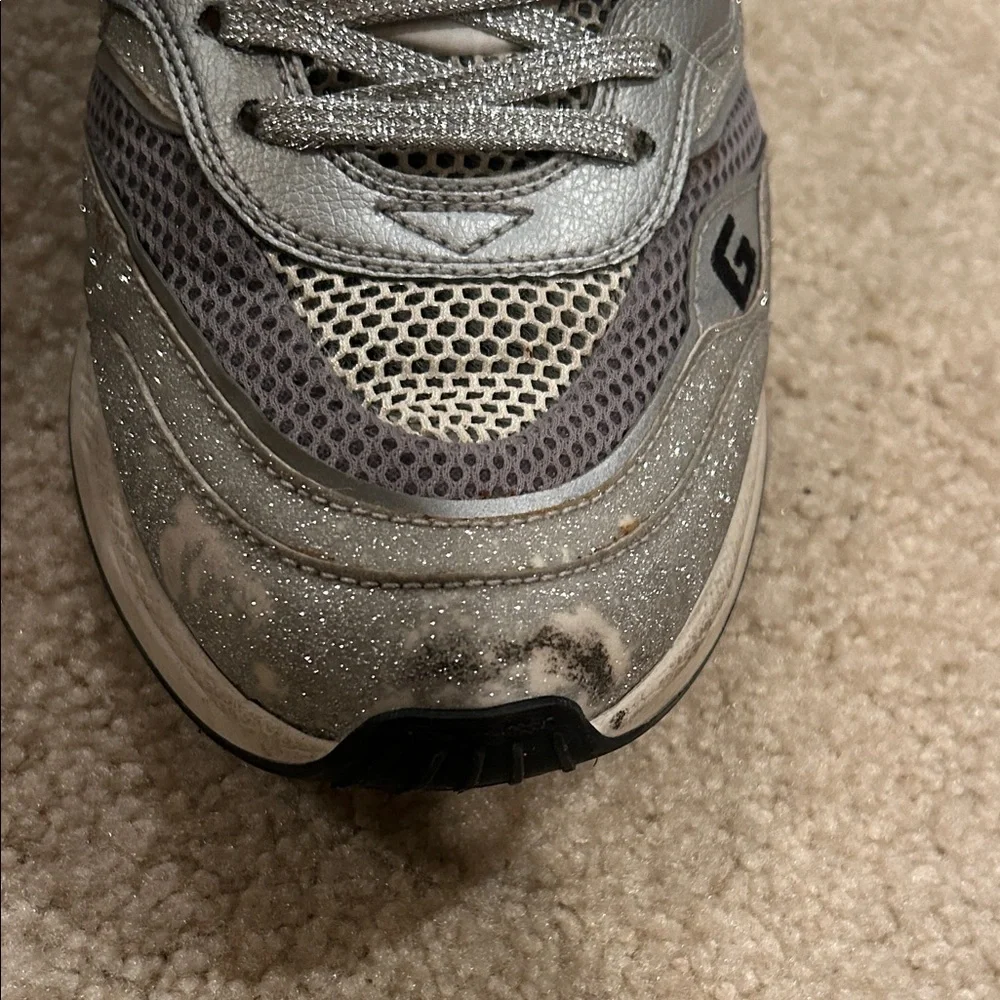 Gucci Ultra Pace Glitter Extravagent Silver and Gray Lightup Sneakers